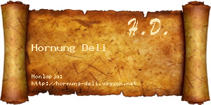 Hornung Deli névjegykártya